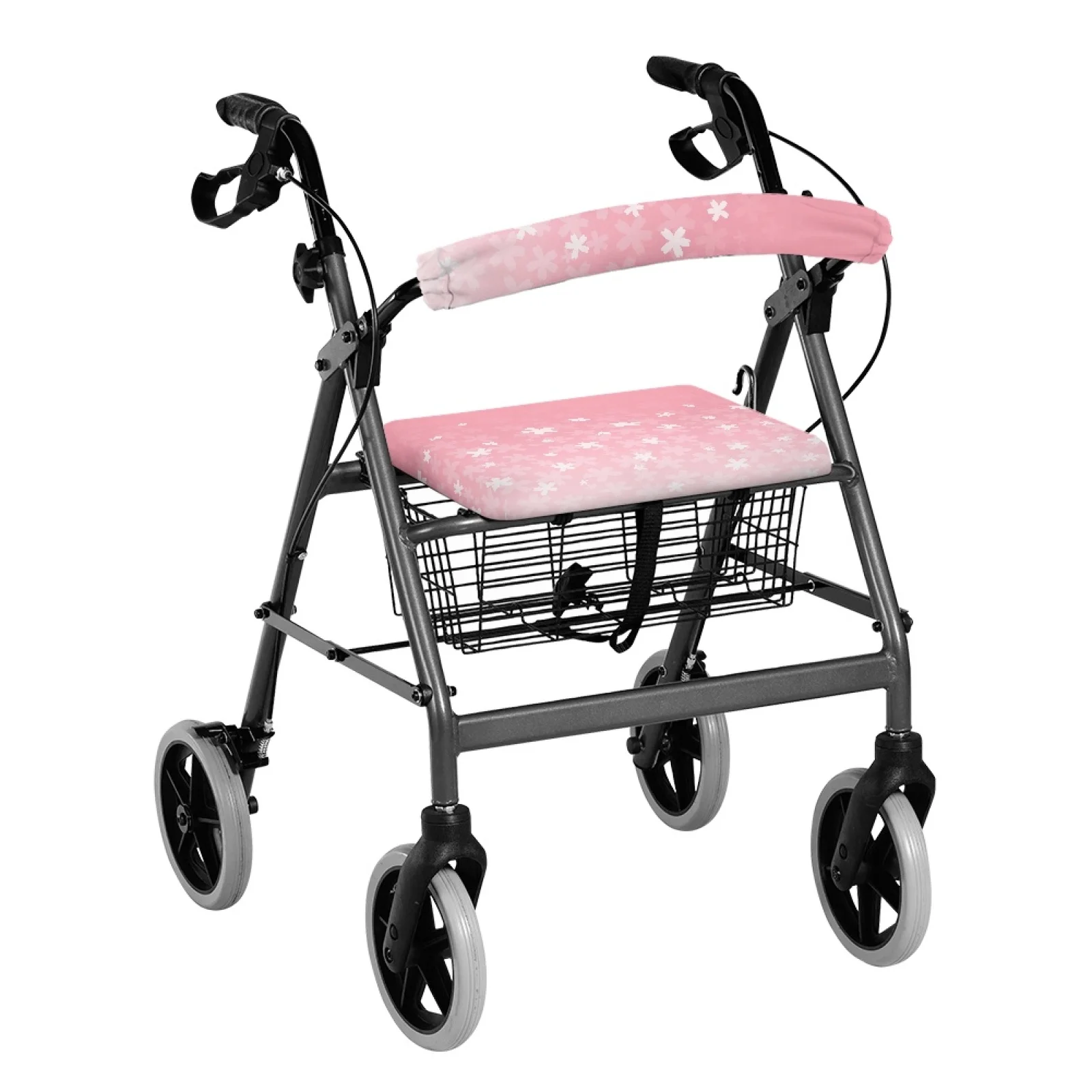 Coloranimal Flowers 2 Pcs Rollator Walker Seat and Back Easy to Install Rollator Seat Cover for Family