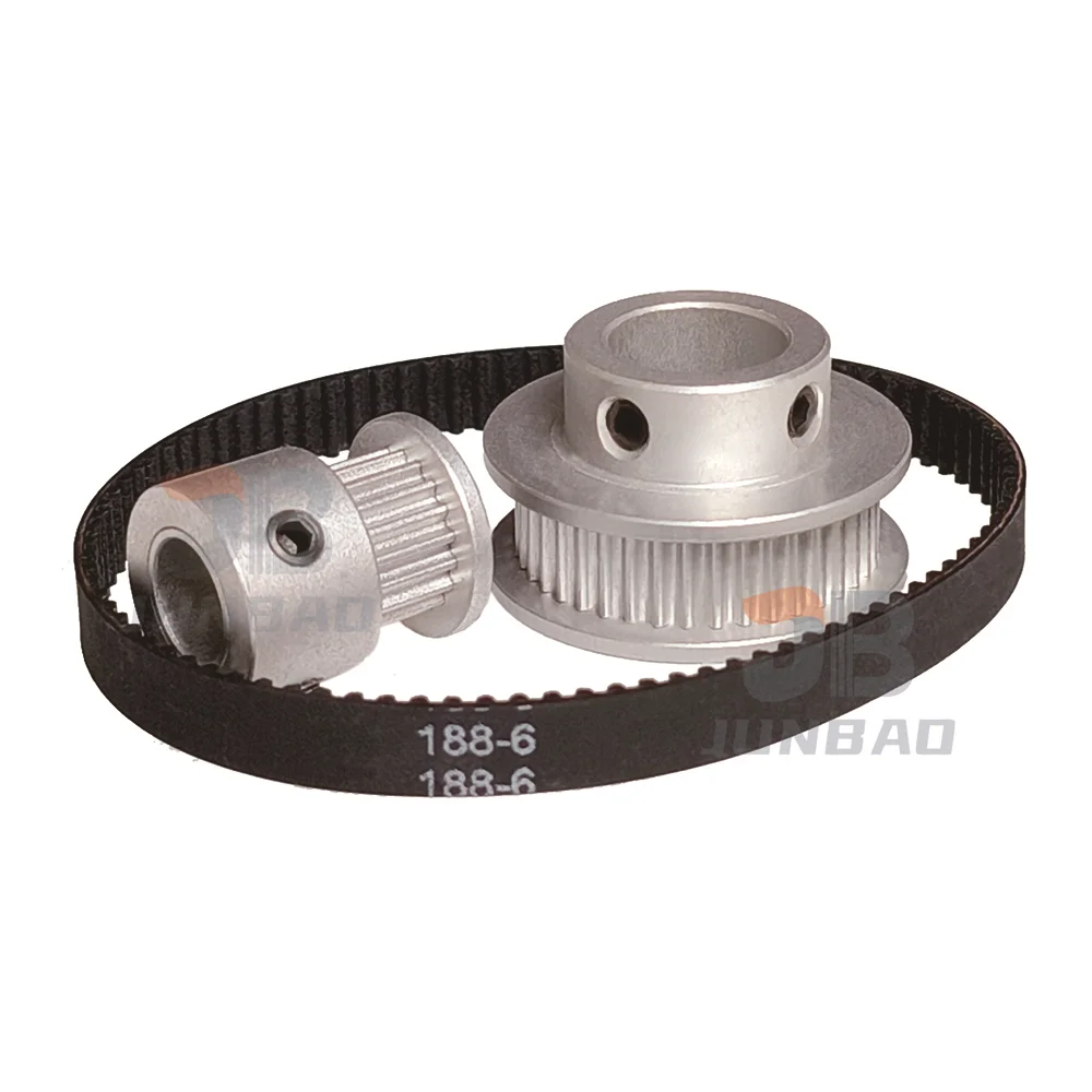 Belt Width 15mm, 2GT 20T + 40T Timing Pulley + Belt Set - Suitable for 3D Printers, CNC Machines - G2M Transmission Kit Durable