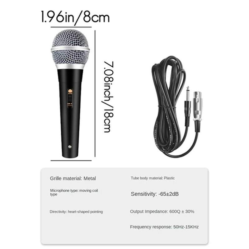 Karaoke-Mikrofon Handheld profession elles kabel gebundenes dynamisches Mikrofon klares Sprach mikrofon für Musik leistung einfach zu bedienen