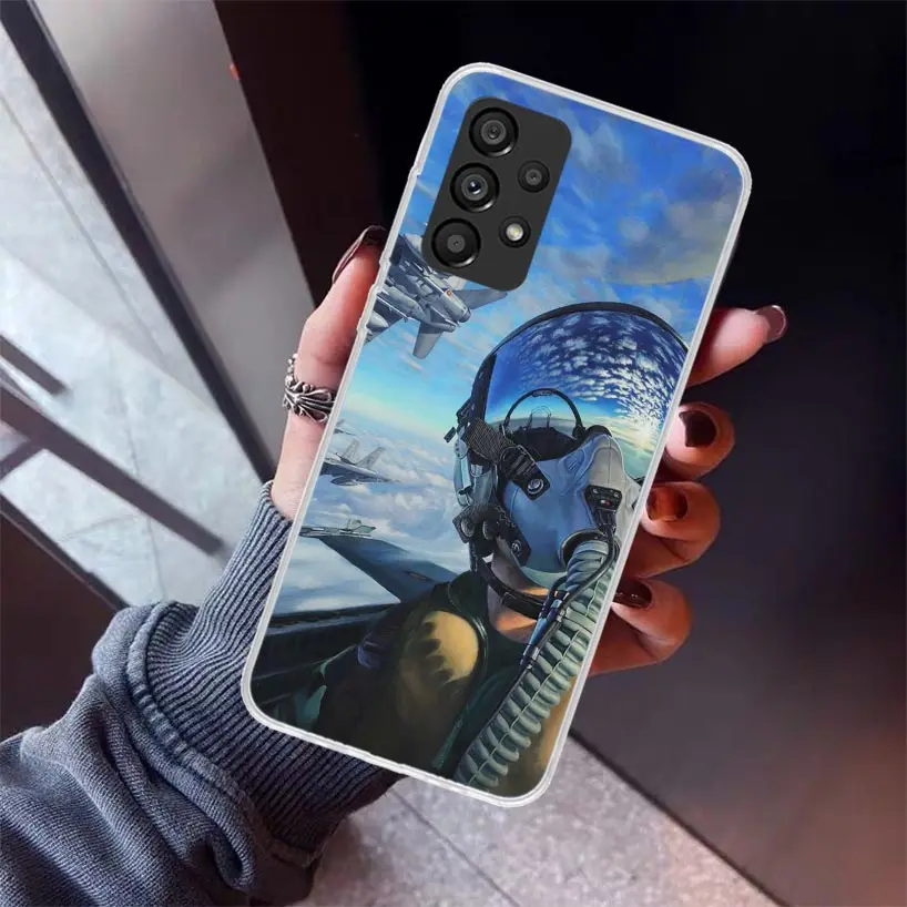 Military Aircraft Warship Fighter Phone Case For Samsung Galaxy A15 A14 A13 A12 A55 A54 A53 A52S A25 A24 A35 A34 A23 A33 A22 A32