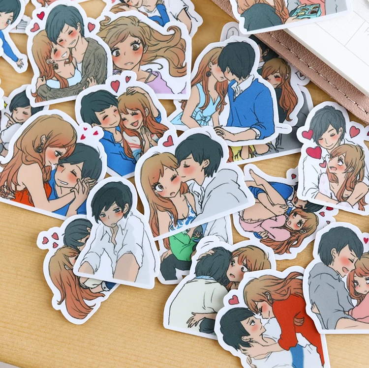 45PCS Cute cartoon couple Stickers Crafts And Scrapbooking stickers notebookbook Student label Decorative sticker DIY Stationery