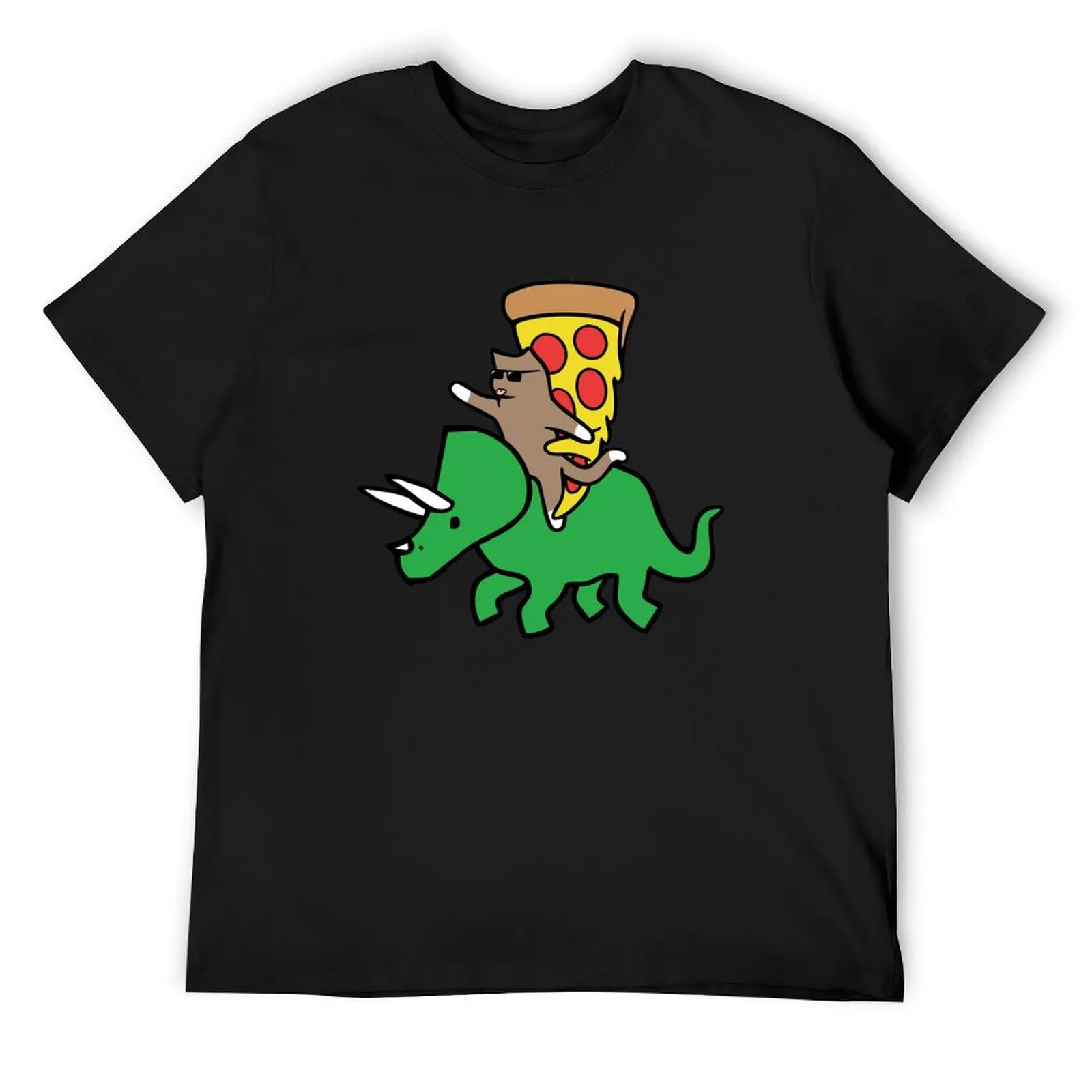 

Cat And Pizza Riding Triceratops T-Shirt Clothing hippie clothes man clothes new edition shirts men