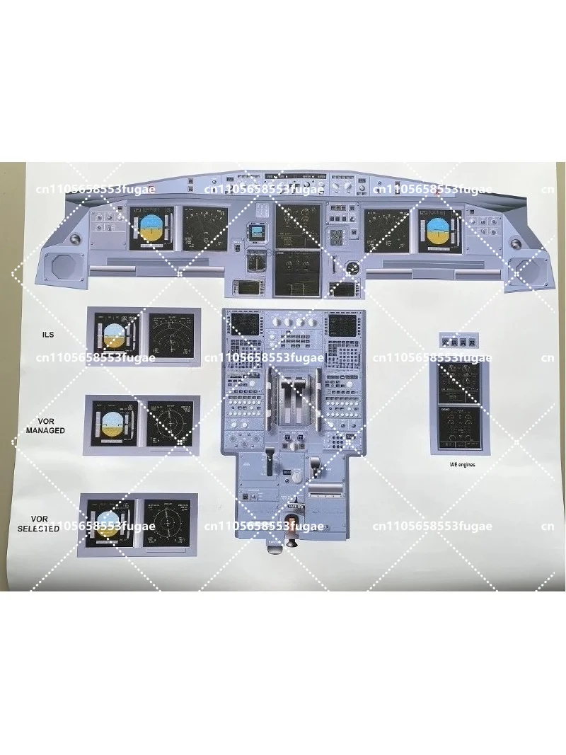 Flight Simulator Cockpit Map Wall Chart - 91×63.6cm, Training & Reference Chart for Pilots