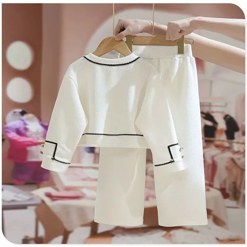 Girls Clothes Sets Spring Autumn Blouses Tops + Pants Outfits For Children Clothes Set Sweet Kids Clothing 4 6 9 T2Pcs