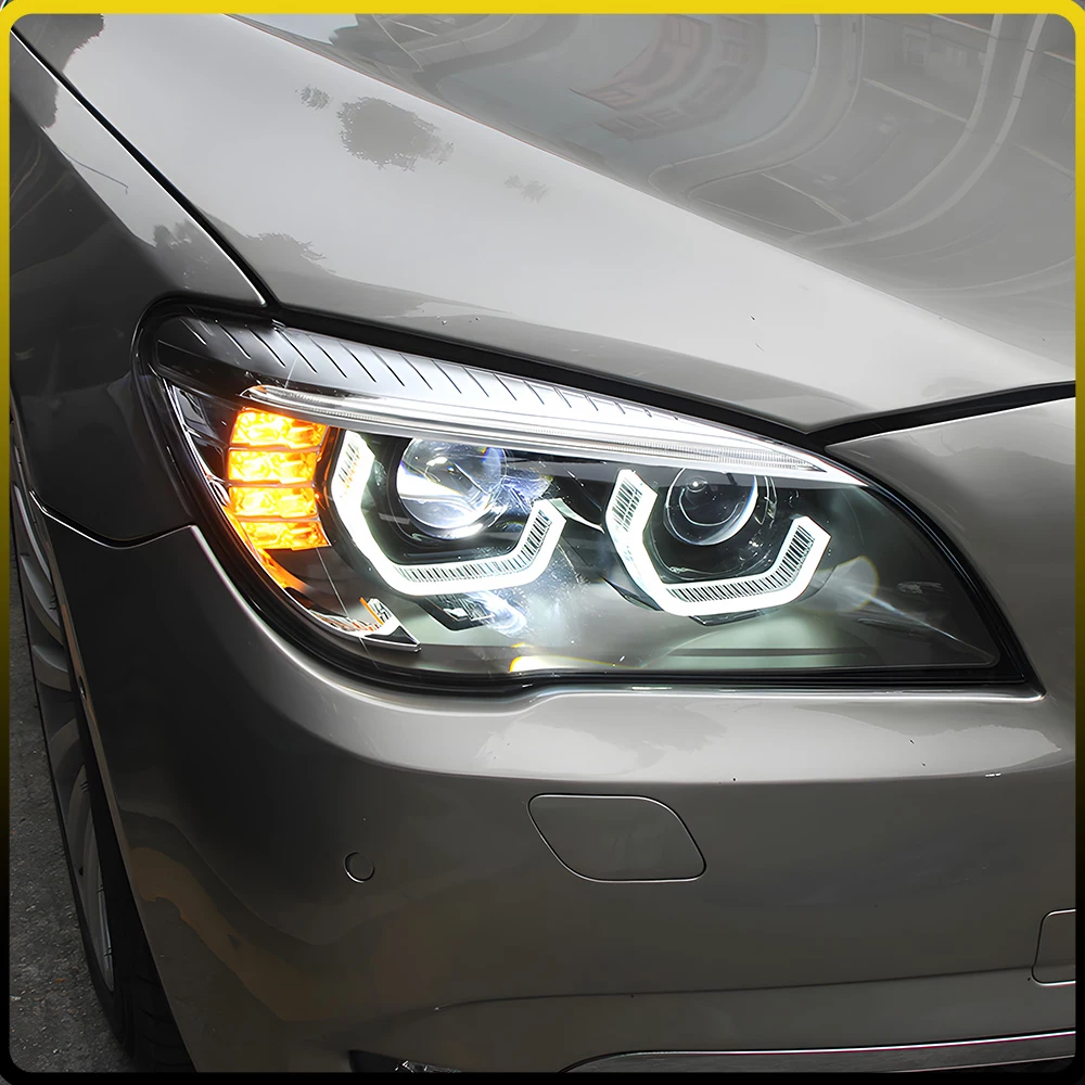 For BMW 7 Series F02 2009-2015 LED Auto Old To New Upgrade Headlights Assembly Projector Lens Car Tool Accessories Plug and Play