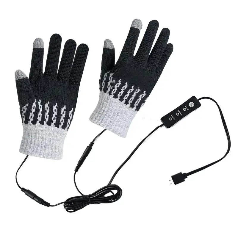 

Heated Gloves For Men USB Heating Gloves For Cycling Removable Thermal Ski Gloves 3 Levels Adjustable Winter Heated Gloves For C