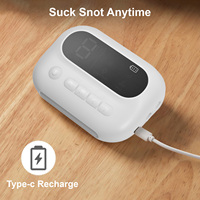 Electric Baby Nasal Aspirator Rechargeable Nose Suction Nose Cleaner 2 Silicone Tips&Suction Strengths Built-in Flashlight Music