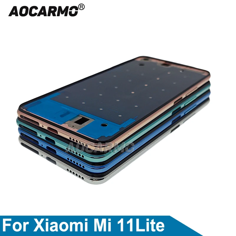 

Aocarmo For Xiaomi 11T Mi 11T Pro Middle Frame With Side Keys Bottons Replacement Parts