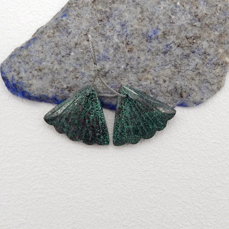 

Ювелирные изделия ручной работы, серьги с резными листьями в виде хризокола, серьги из натурального камня, аксессуары для женщин, 23x27x4 мм, 10 г