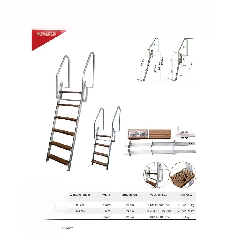 4 and 6 Steps  Steel Swimming Pool Ladder Steel Dock Ladder Iron Step Swim Ladder