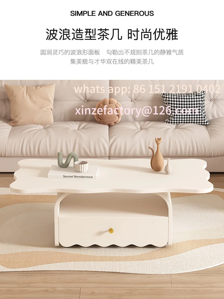 

Customizable Modern Light Luxury Cream Style Coffee Table
