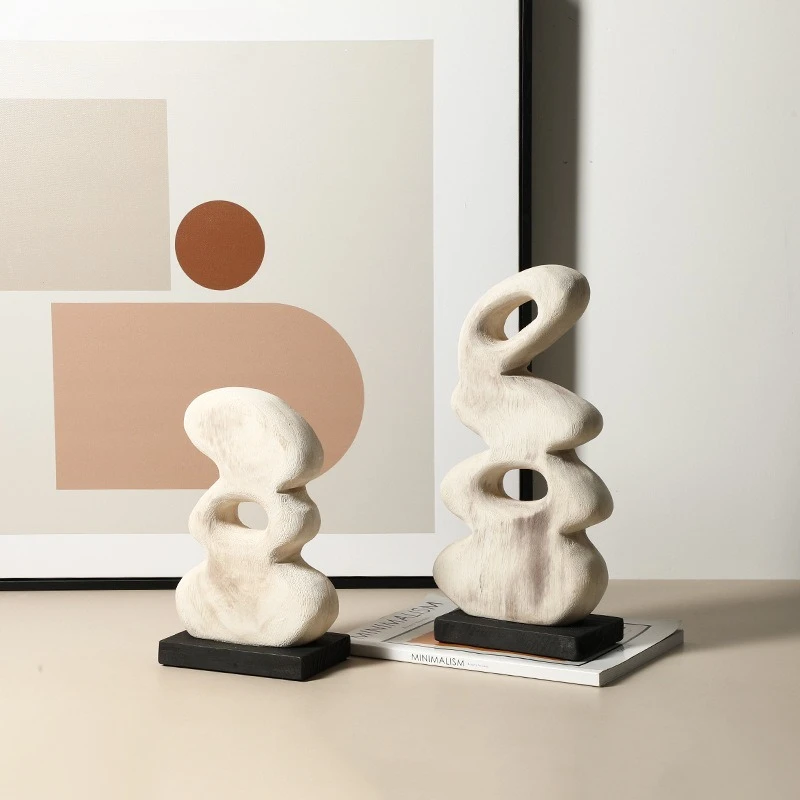 

Wabi Sabi Retro Style Abstract Round Hole Wooden Ornament Living Room Entrance Office Desktop Decoration Crafts home accessories