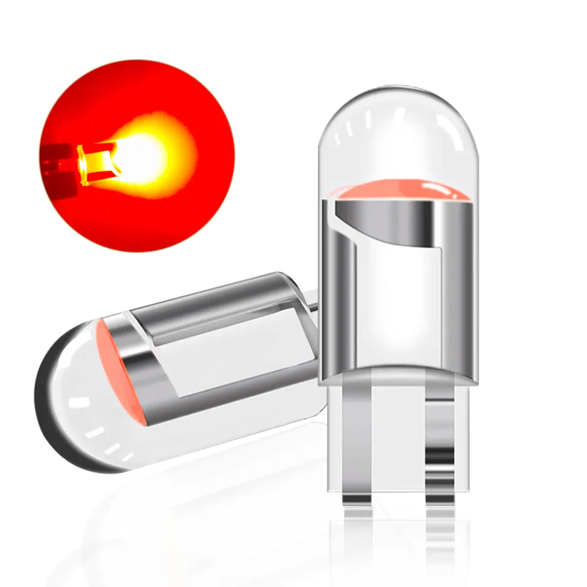 

2 шт., 10 шт., 20 шт. Полностью прозрачные светодиодные автомобильные сигнальные лампы T10 W5W с углом обзора 360 градусов для освещения салона и указателей поворота