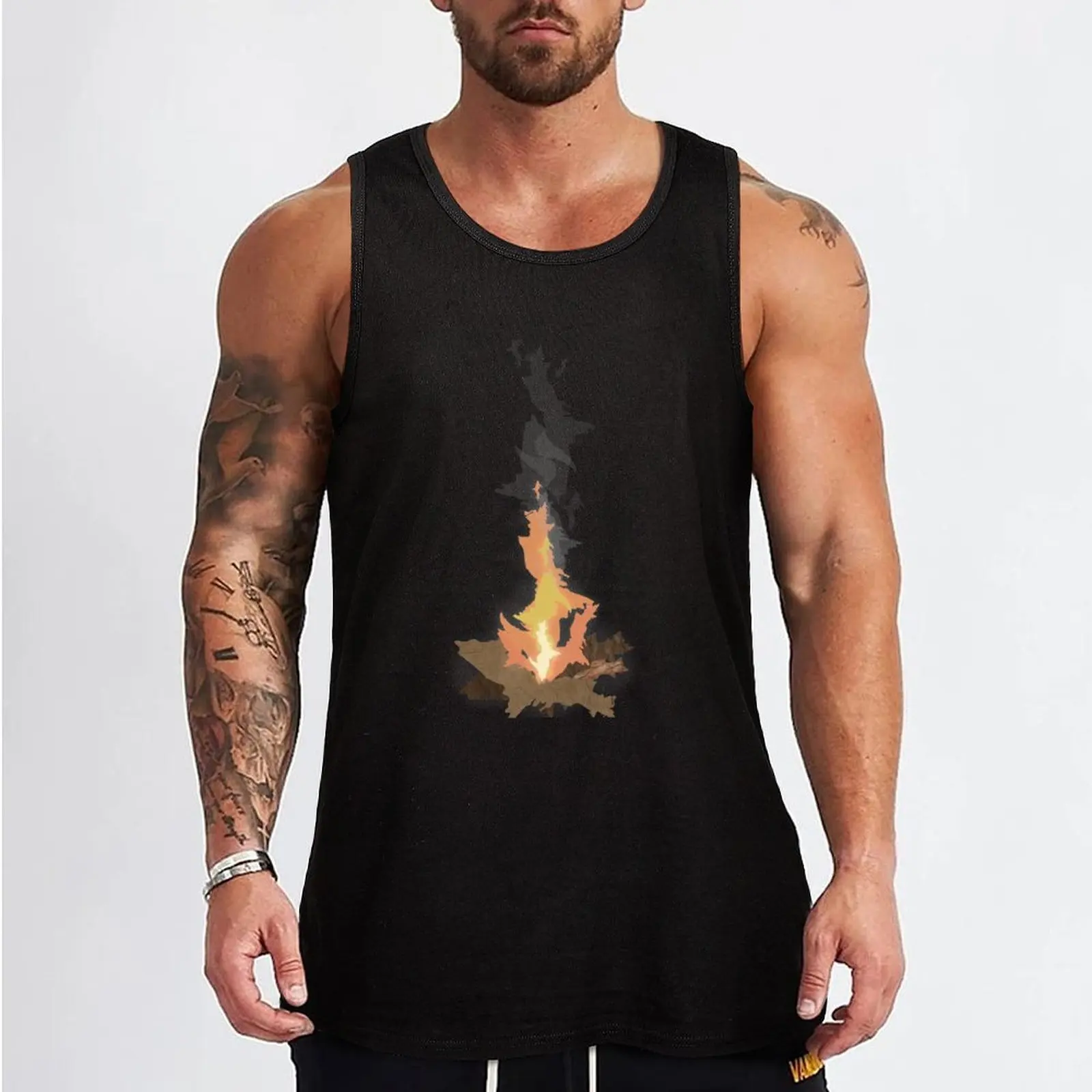 Upper Peninsula Campfire Tank Top clothing men T-shirt for fitness muscle t-shirt anime