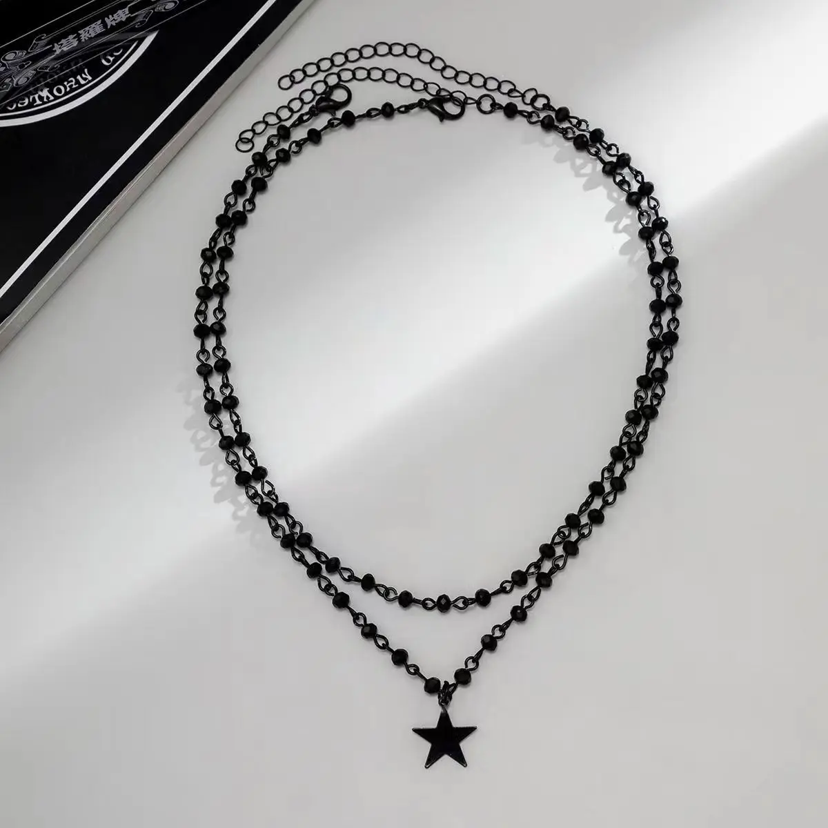 Personality Cross Tassel Necklace for Women Double Layered Star Pendant Collarbone Chain Fashion Female Jewelry Decorations