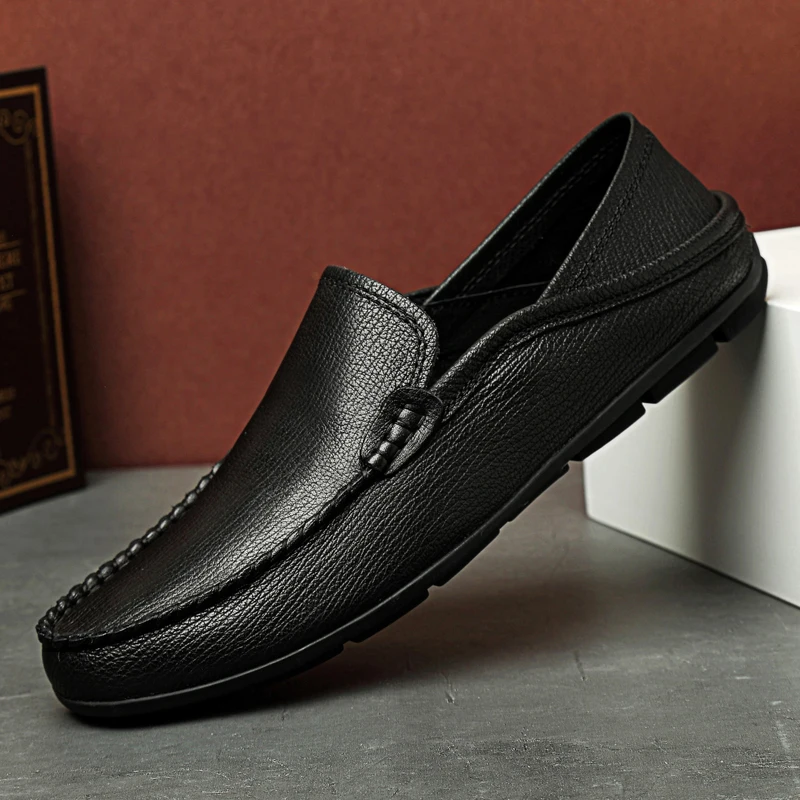 

Лоферы Penny с рантами, полностью зернистая итальянская кожа и скрытая деловая повседневная обувь без шнуровки для выступлений