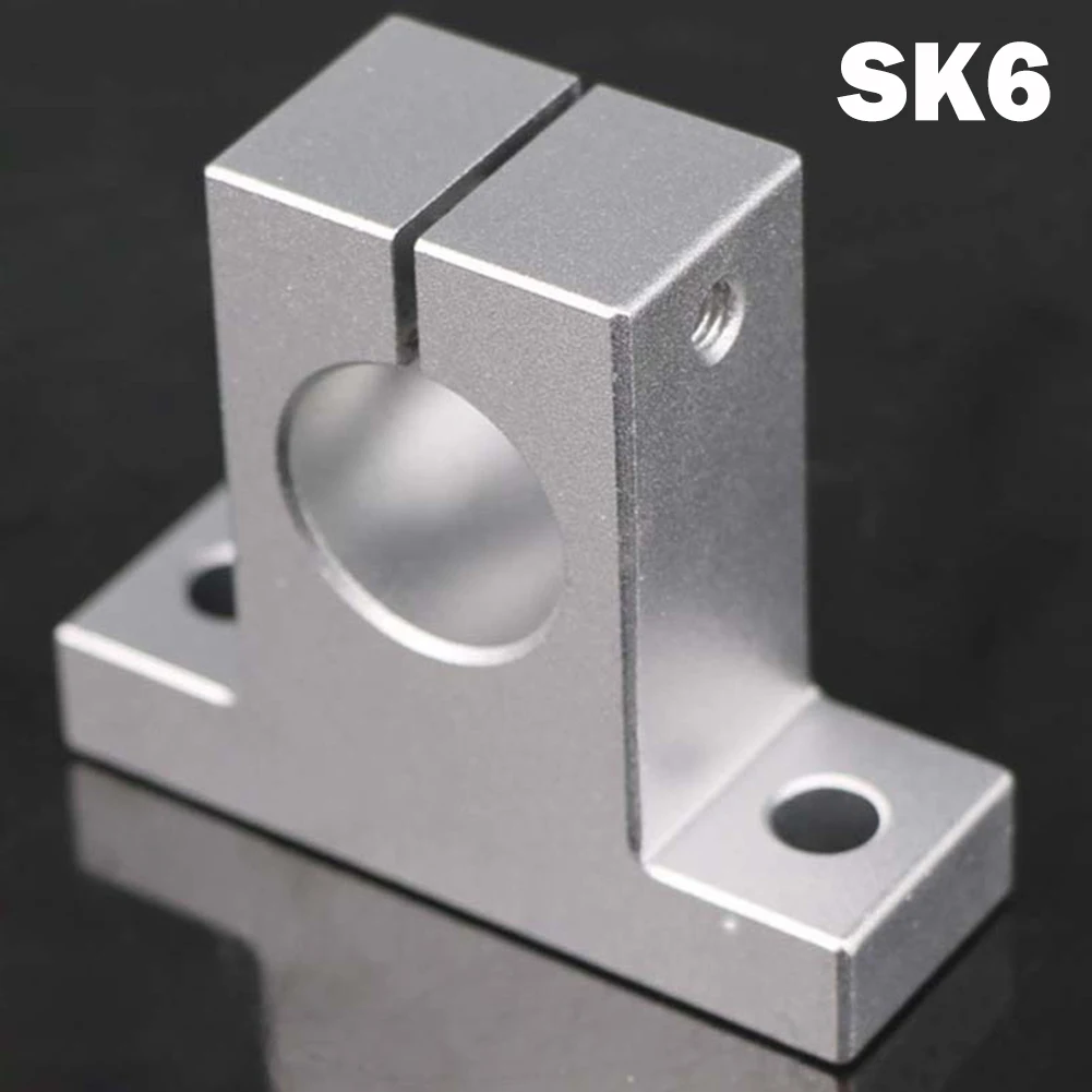 Linear Guide Shaft Support Bearing Rail Silver CNC Guide Support Linear SK8/10/12/13/16/20 Shaft 1pcs 6mm-60mm Aluminum Alloy