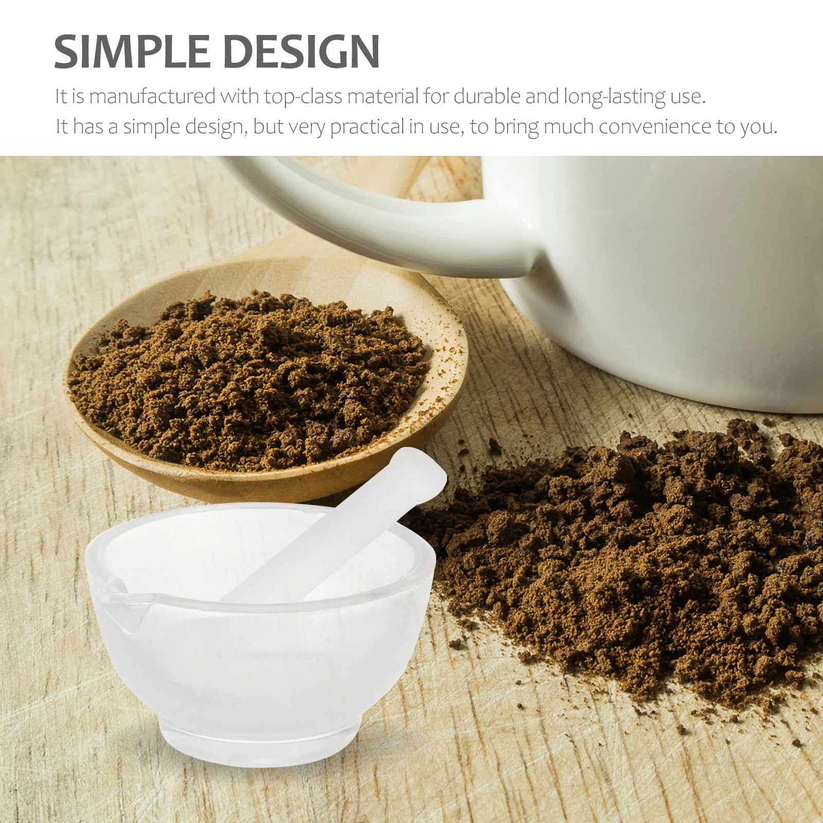 

1Set Solid Glass Mortar and Pestle Set Portable Practical Grind Bowl for Food Pills Chemical Apparatus Supplies