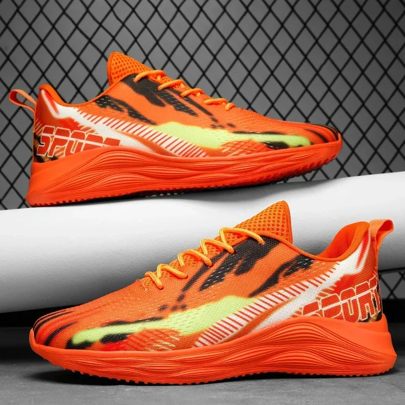 Fashion Men Running Shoes Breathable Gym Fitness Sneakers Big Size 36-46 Women Road Free Runner Run Shoes Orange Blue