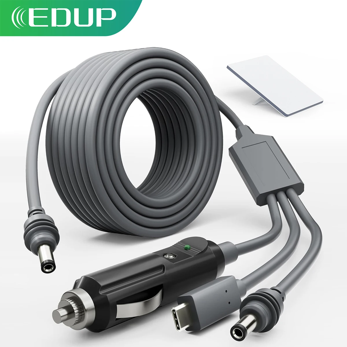 

Кабель питания EDUP SK0101-2M Starlink Mini 100W 3-в-1, сверхпрочный, высокоскоростной, эффективный, 2 м, автомобильное зарядное устройство, кабель DC Type-C - DC