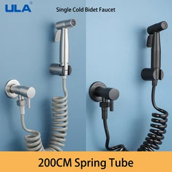ULA Bidet Faucet Stainless Steel Handheld Bidet Sprayer Set Toilet Sprayer Bidet Faucets Single Cold Water Tap Telescopic Tube