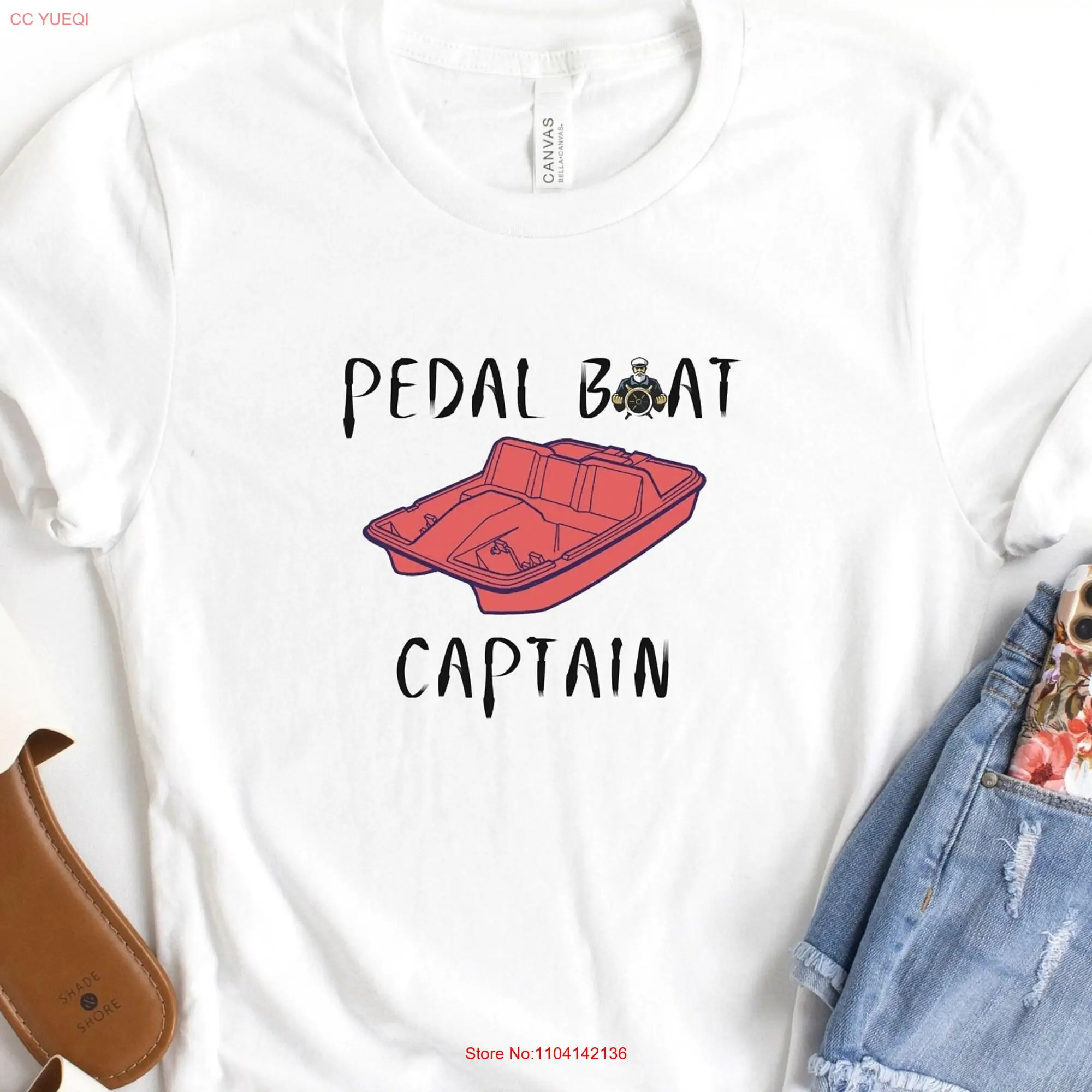 Pedal Boat Captain T Shirt Paddle Vacation Trip Summer long or short sleeves