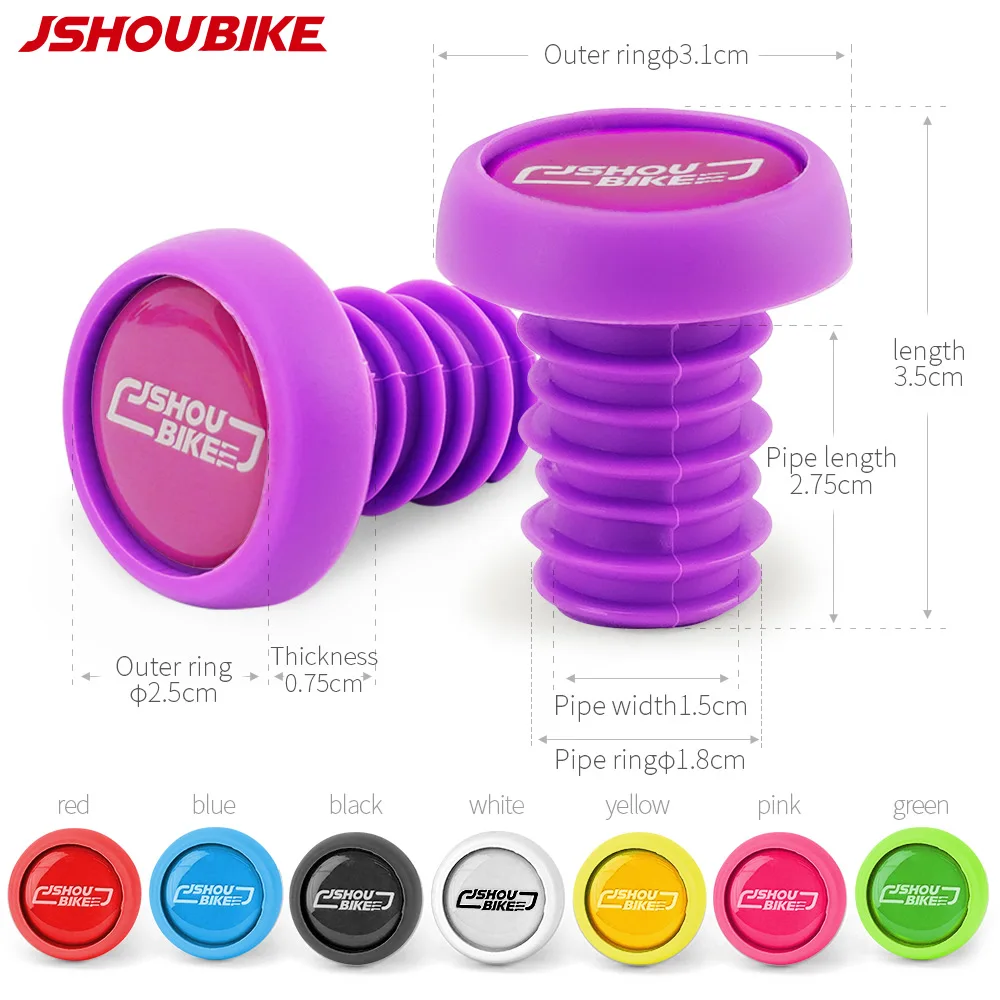 

JSHOUBIKE 2 Pairs Handlebar Plug Silicone Anti-slip MTB Road/Kid bike Universal Grips End Colorful Cycling Bicycle Accessories