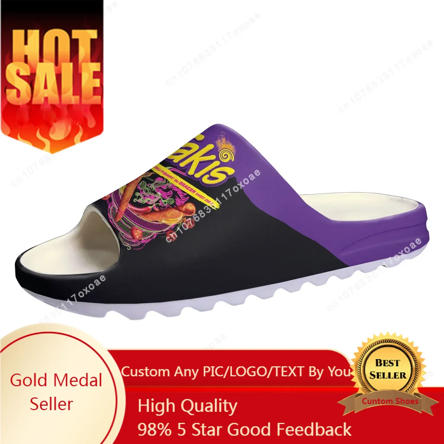 

Funny Chips Takis Food Snack Soft Sole Sllipers Home Clogs Customized Step On Water Shoes Mens Womens Teenager Step in Sandals