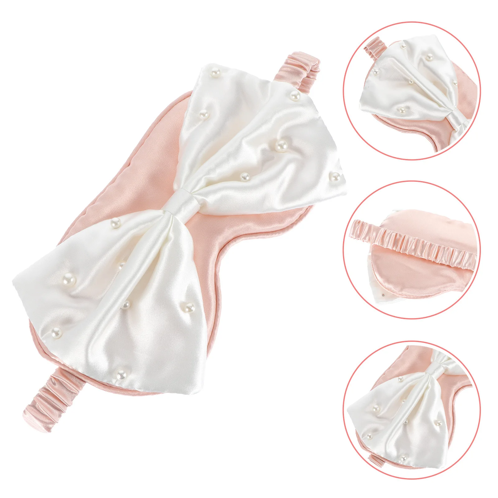 

Повязка на глаз с жемчужным бантом, удобная легкая тени для сна для женщин и девочек, мягкая многоразовая повязка на глаз для сна