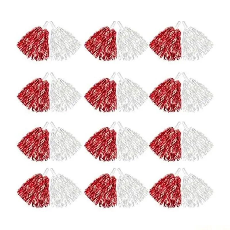 U2JB Fluffier Cheerleading Pompoms Cheerleader Pompoms Plastic Handheld Cheerleader Pompoms with Mini Handle for Kids Adult