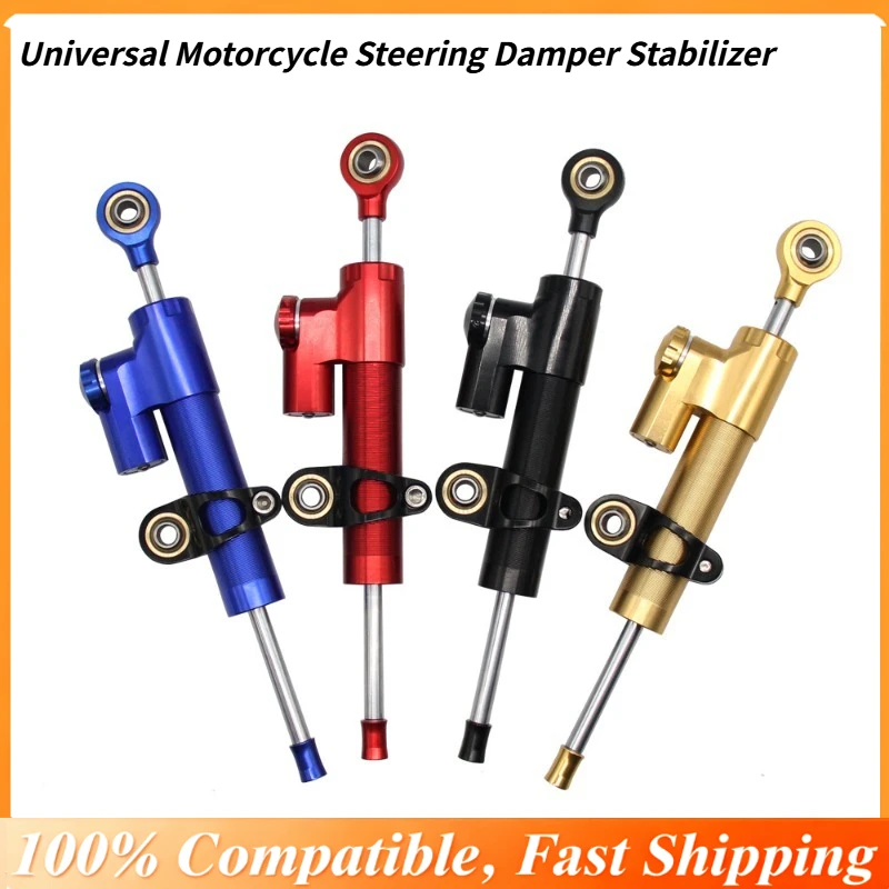 

Universal Motorcycle Steering Damper Stabilizer, Titanium Handlebar Damper for Improved Control & Safety, Easy Mounting Kit