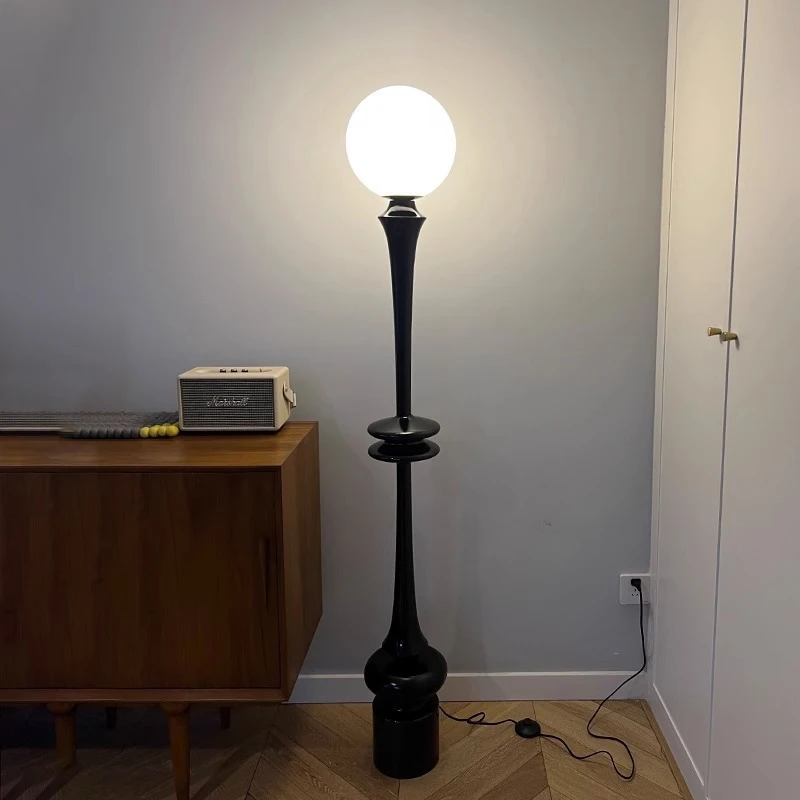 APRIL Nordic Roman Column Floor Lamp Black Modern Living Room Bedroom LED Creativity Decorative Standing Light