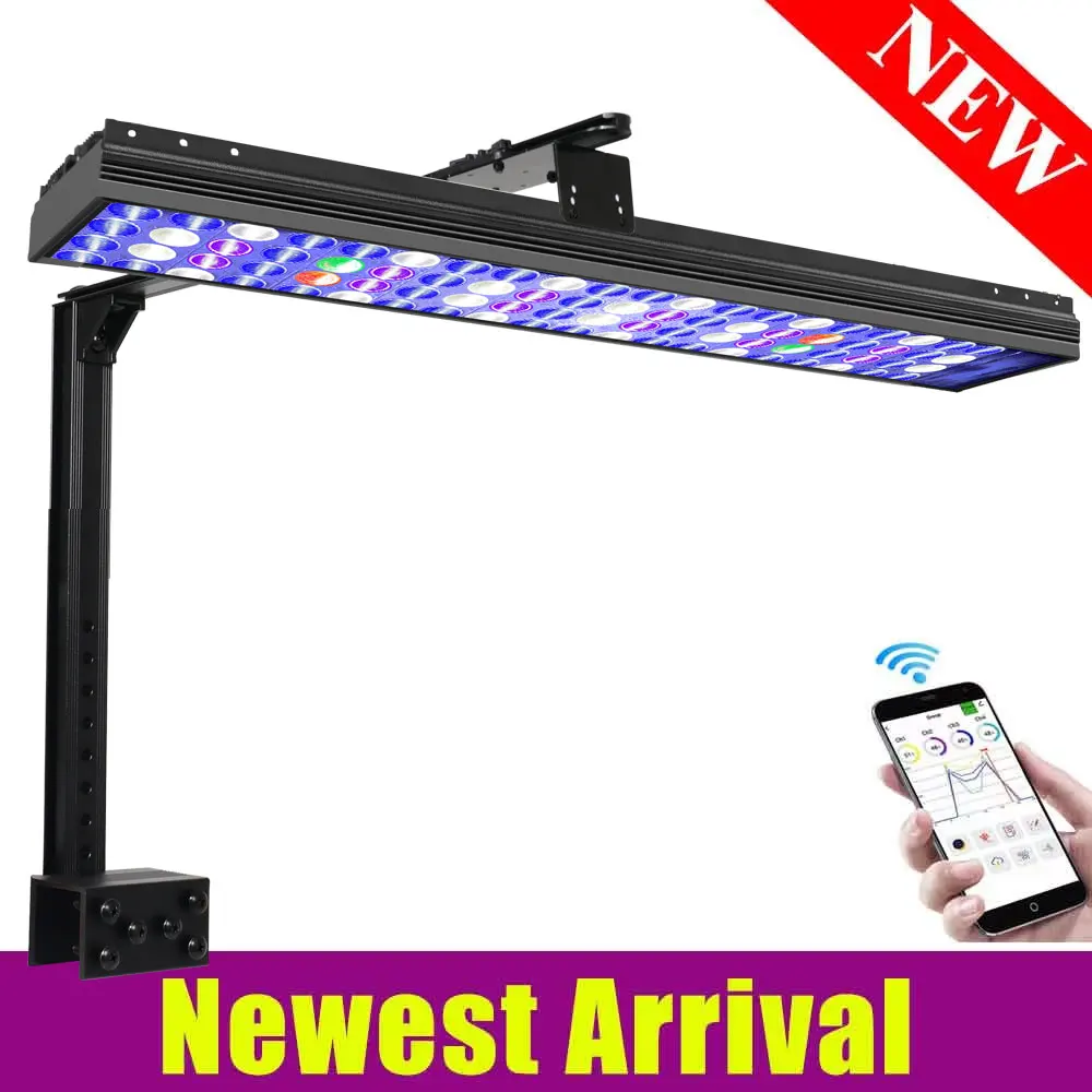 

60cm PopBloom WiFi Marine Aquarium Light, Full Spectrum Led Aquarium Lamp for 55-70cm Reef Coral SPS/LPS Fish Aquarium Tank