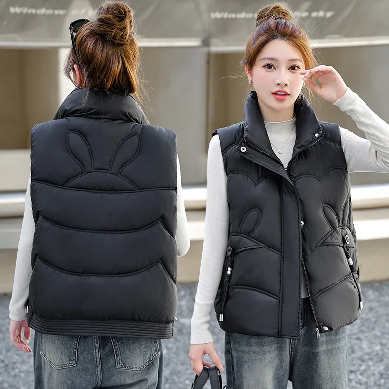

Новинка 2025, осенне-зимний пуховый хлопковый жилет, женский утепленный жилет со свободными рукавами, женский жилет, пальто, женская верхняя одежда