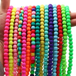 6mm 8mm Multicolor Clay Round Loose Spacer Beads Polymer Clay Beads For Jewelry Making Diy Boho Bracelet Needlework Accessorie