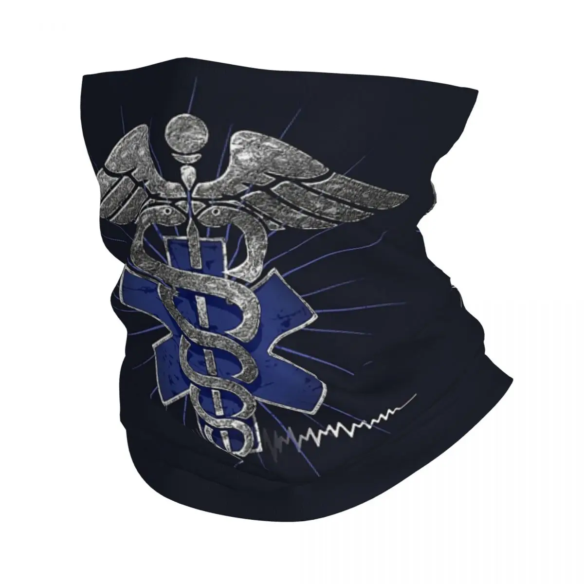 Emt Star Of Life Bandana cubierta para el cuello impreso máscara envolvente bufanda diadema cálida ciclismo para hombres mujeres adultos a prueba de viento