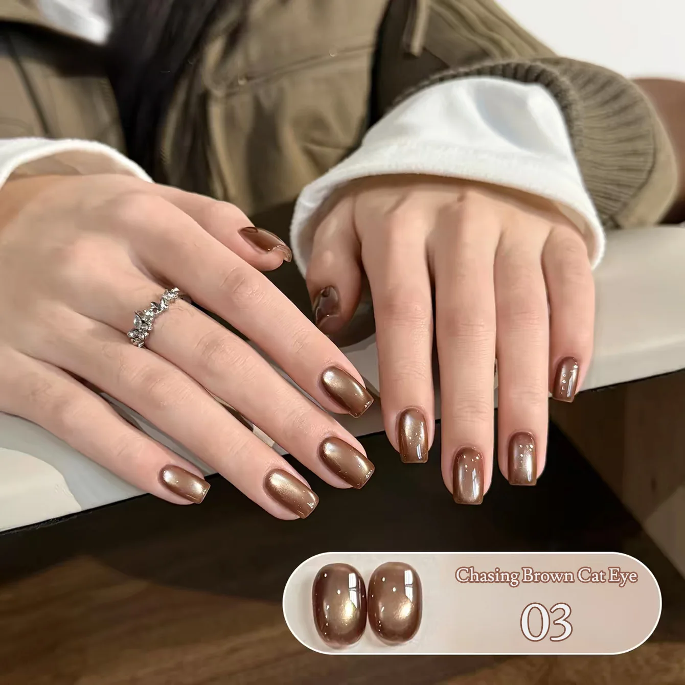 WS 1-9 Stück Herbst Tracking Cat Eye Gel Nagellack 2026 Braun Nagel Maillard Glasperlen Nagellack Herbstnägel – Detail 6