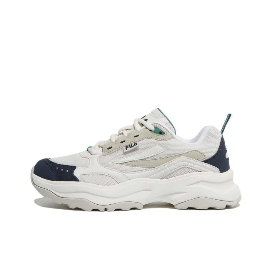 FILA Wood Block Cushioning Abrasion Resistant Low top Casual Shoes Unisex White Korean Style 1RM02258E_896