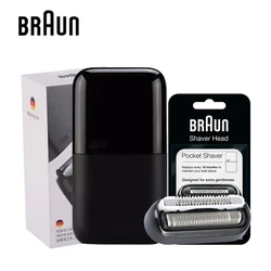 Original Braun M1012 Electric Men's Razor Portable Mini Shaver Wet Dry Shaving Waterproof Floating Razor With Replacement Head