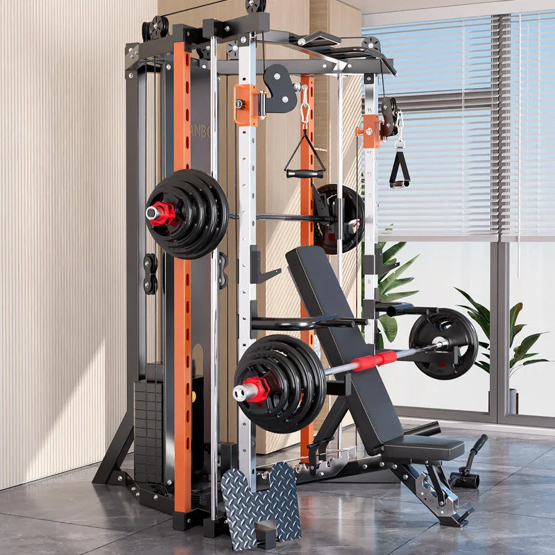 YIHUA HP-F70 Commercial Use Steel Squat Bench Press Rack Multi-Functional Smith Machine 70KG Weight Stack Fitness Equipment