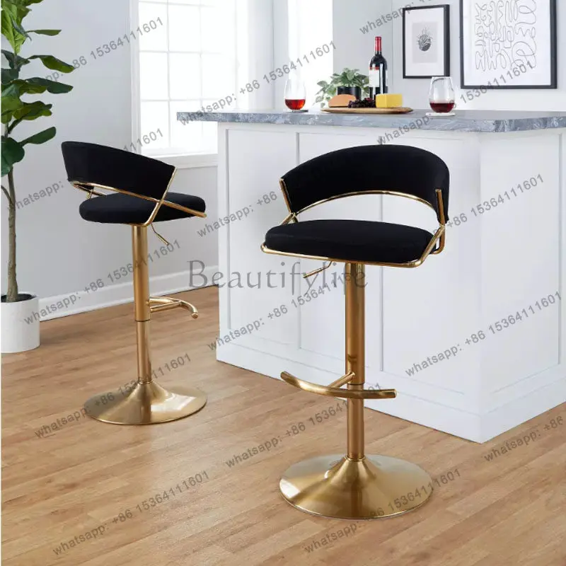 

Уникальные регулируемые по высоте барные стулья с золотыми ножками, дизайнерские эргономичные обеденные стулья в скандинавском стиле, черные стулья для столовой, элитная мебель