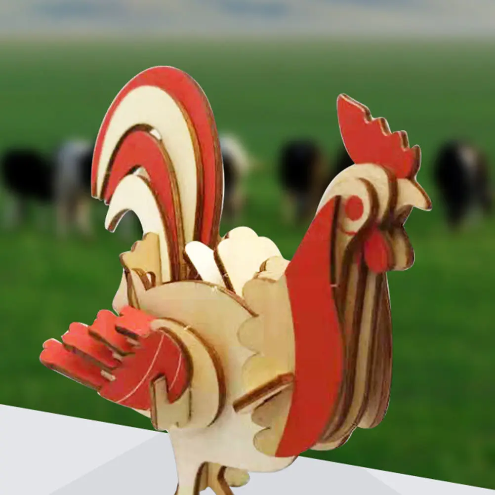 

2 Sets Roast Chicken Wooden Toys Jigsaw Puzzle Kid Puzzles Simulated Farm Figurines Toddler Ornaments for Kids