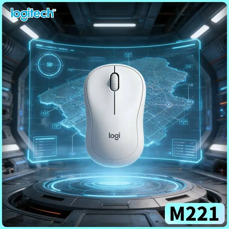 Logitech M221 Silent Optical Mouse - 2.4GHz Firm Signal, 10m Range, Smooth Glide, Laptop Desktop PC Mac Users
