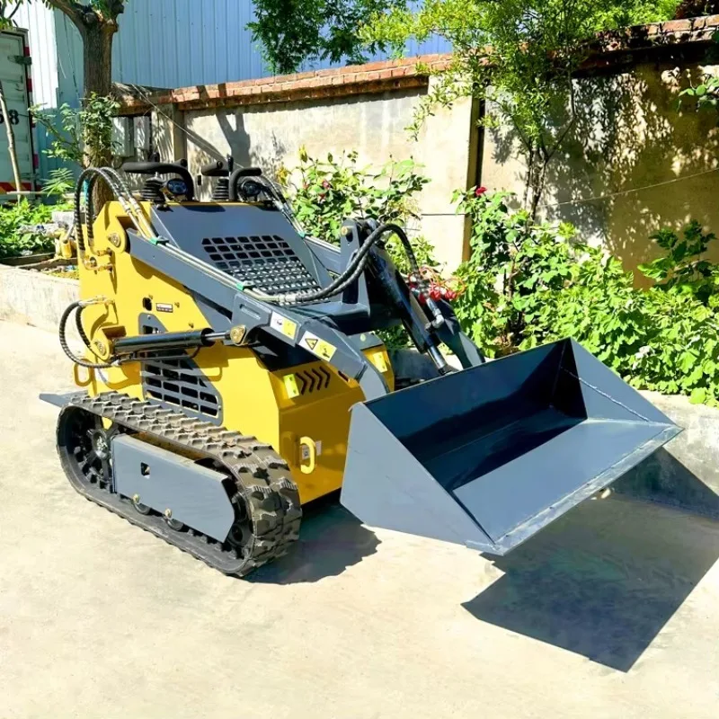 Tracked Mini Skid Steer Loader Trolley Strong Loading Capacity Construction Site Soil Sand Bulk Material Transfer Handling Work