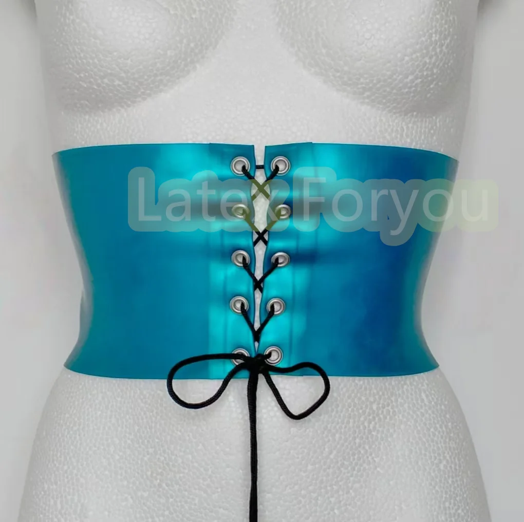 Handmade Latex Waist belt Rubber  Corset Belt Natural Underbust Lace Up Corset 0.4mm