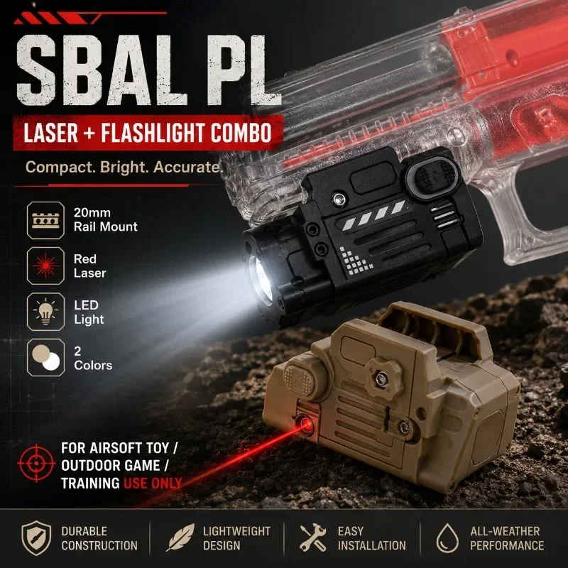 SBAL PL Mini 2 In 1 Combo Light Red Dot Laser Flash Torch Dual Color Body Rail Mount Supplies - view 2