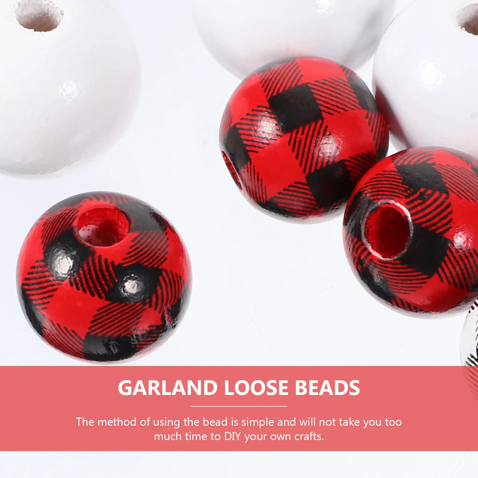 

1Set Christmas Wooden Beads Smooth Round Size DIY Craft Loose Spacer Beads for Garland Making Jewelry DIY Bracelets Necklaces