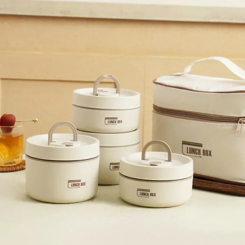 Lunch Box Stainless Steel Food Warmer Bento Lunch Box Container Office Worker Student Cooler Bag