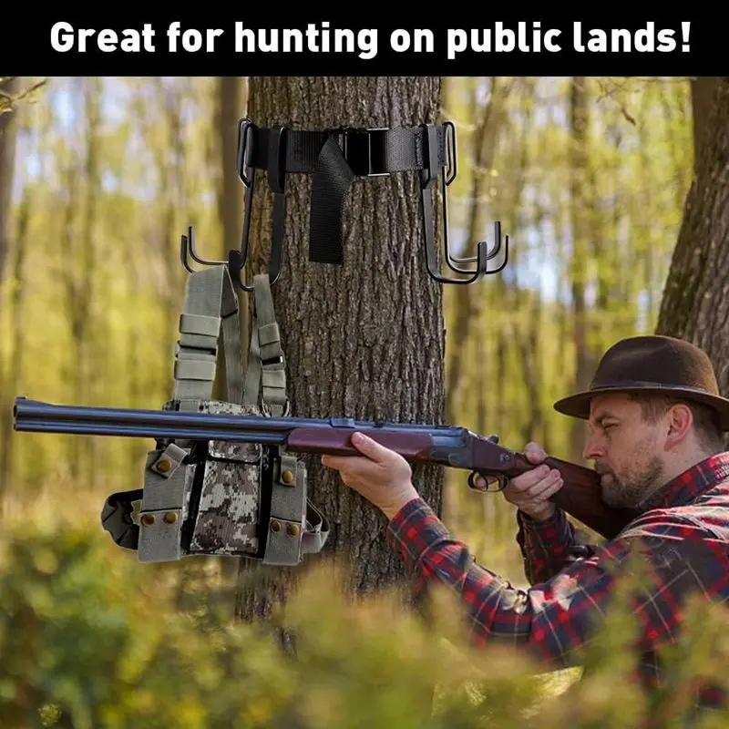 Hunting Hooks On Trees, Outdoor Tree Racks, Equipment For Hunting, Webbing With Hooks, Camping, Hiking, Hanging Accessories