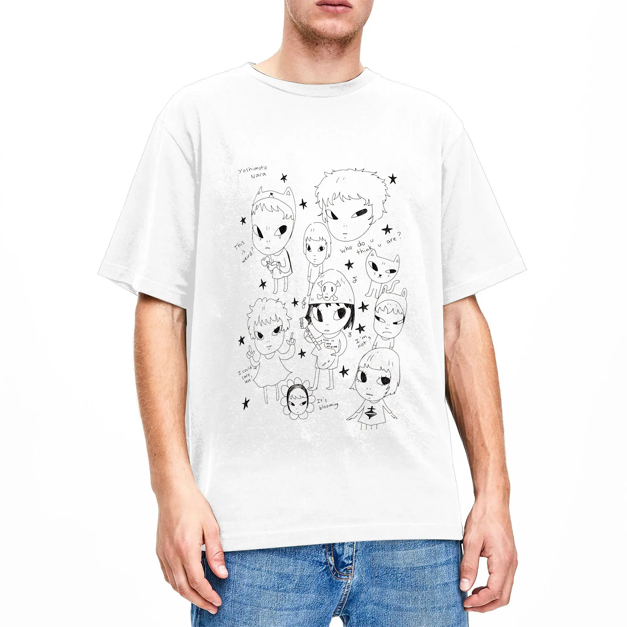 Mens T Shirt Yoshitomo Nara T-Shirts Trendy Cool  Summer Tees Classic 100 Cotton Clothes Plus Size